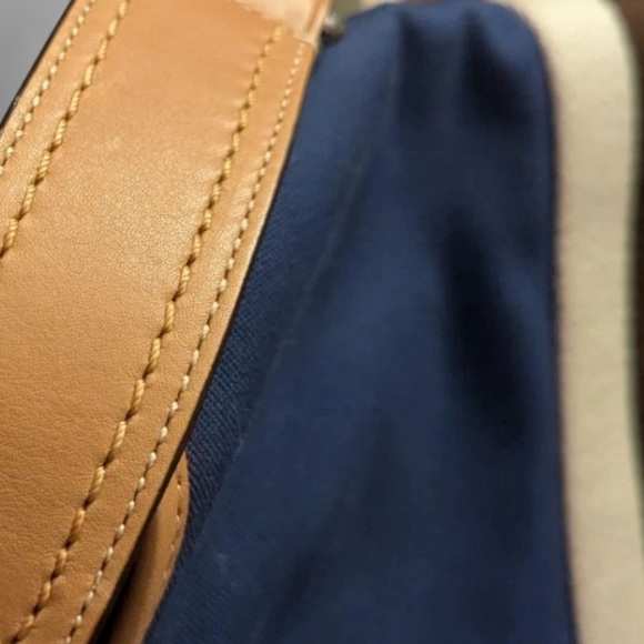 Coach Voyager Messenger Bag in Blue Canvas w/ Brown Leather Trim - Picture 6 of 8